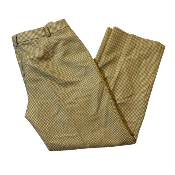 Vintage Talbots Petites Lined Houndstooth Plaid Wool & Cashmere Trousers Tan 10P - Picture 6 of 13
